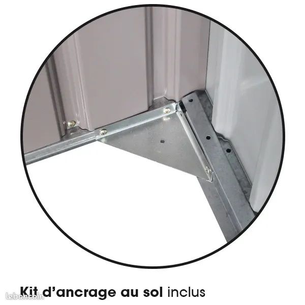 Abri jardin métal châtaigne 9,65m² + kit ancrage (image 5)