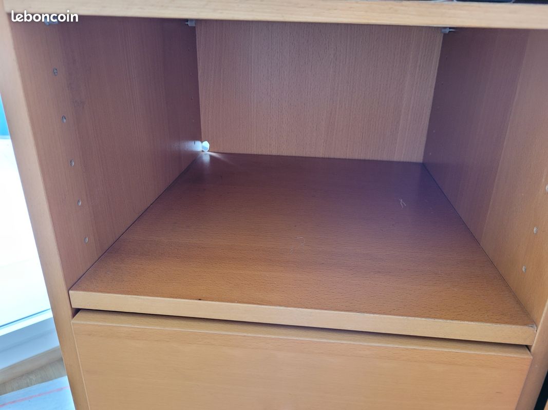Armoire haute de bureau bois avec étagères (image 6)