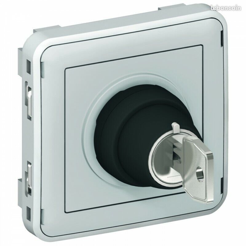 Legrand inter à clefs 2 positions étanche plexo gris (image 1)