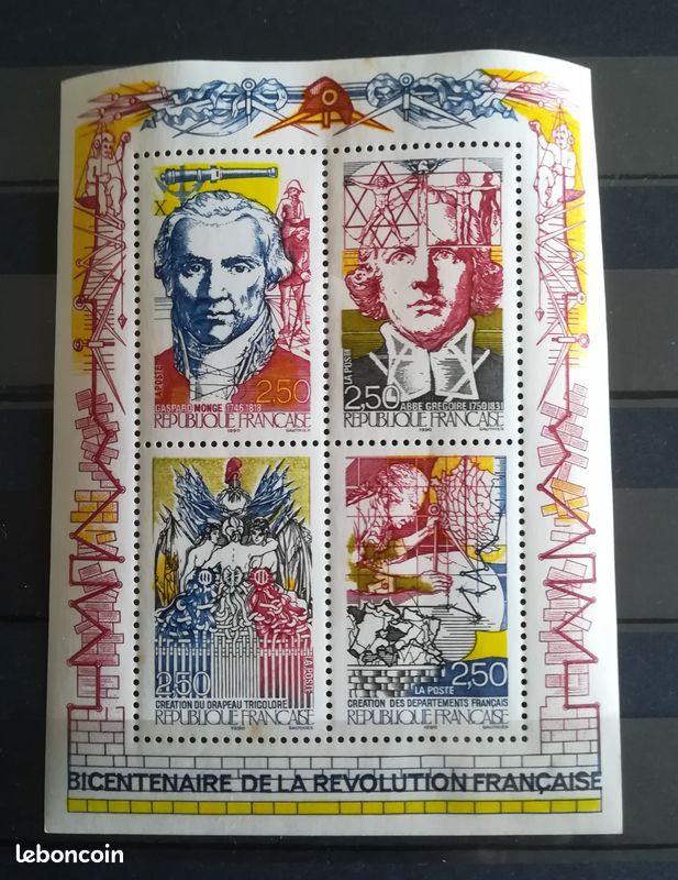 Bloc 4 timbres Bicentenaire Révolution Française BF 12 (image 1)