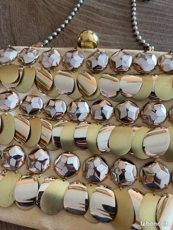 Sac De Soirée Vintage Pierre Cardin - Perles Noires, Roses Et Blanches - Années 50/60 - Authentique