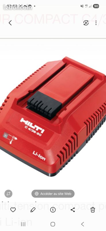 Chargeur hilti très bon état c4 36 90 (image 1)