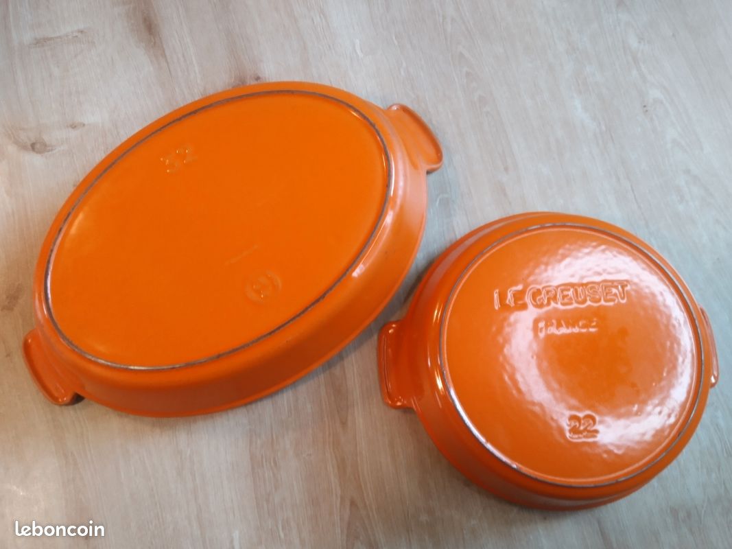 Plat à Four Rectangulaire En Fonte Orange – Style Le Creuset / Fontignac (Neuf)