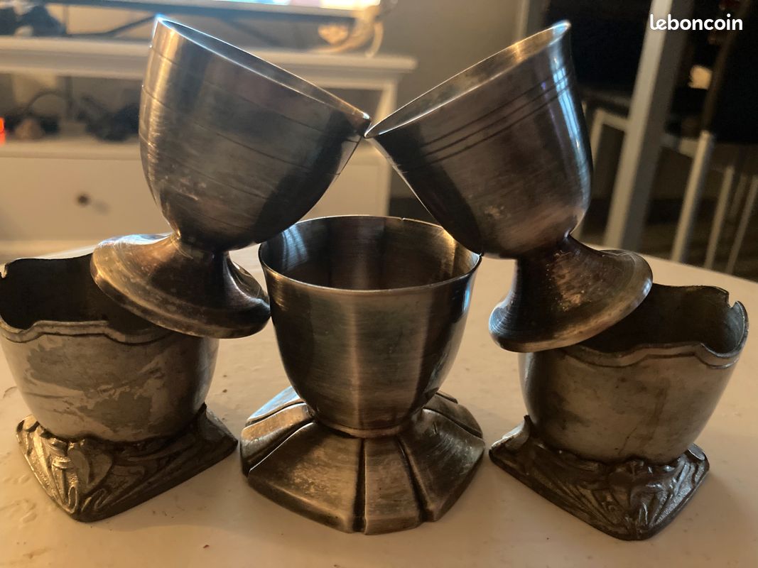 5 coquetiers métal argente (image 4)