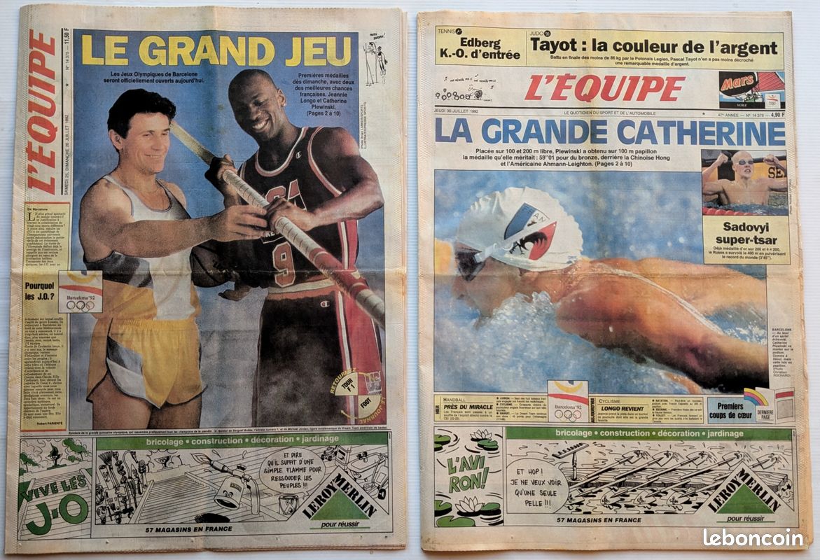 L'Equipe Journal - 12 et 14 / 08 / 1984 JEUX OLYMPIQUES - JO