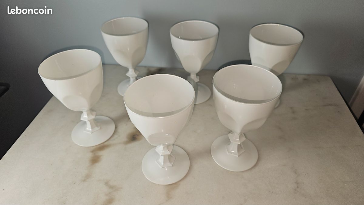 ANCIEN !! COFFRET 6 Verres à Pied Cristal d'Arques - 6 Vicomte 11,5 cl