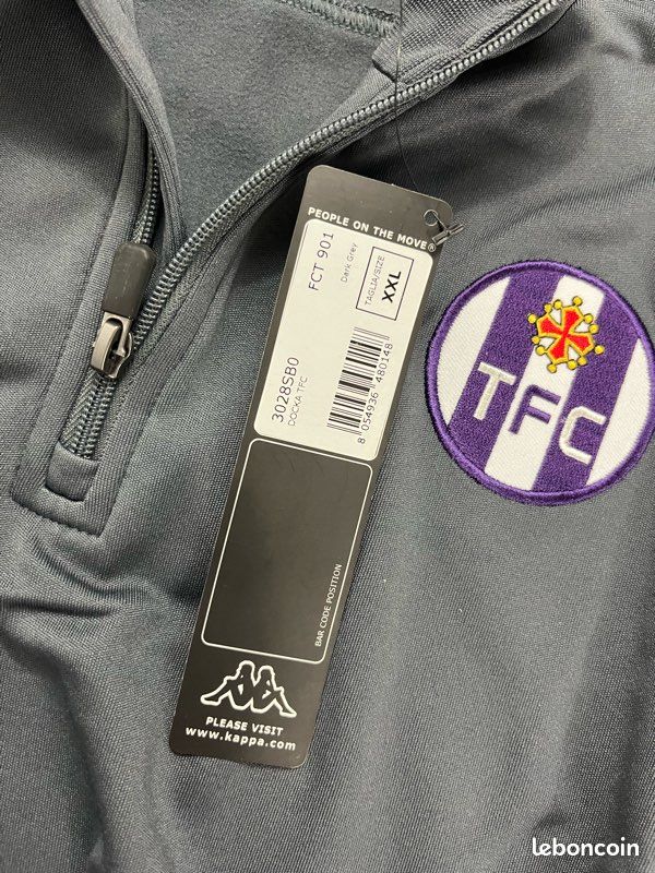 Manteau Parka Toulouse FC Kappa – Homme – Noir – Taille XL – Très Bon état
