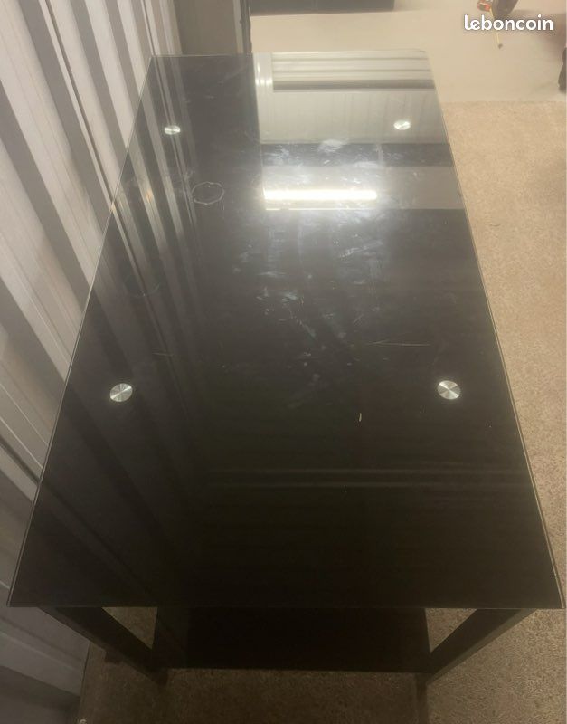 Vds bureau noire en verre (image 2)