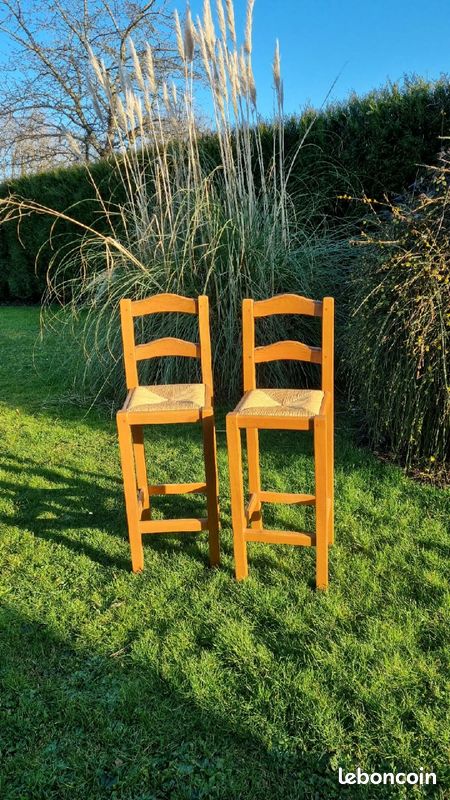 Vend lot de 2 tabourets de bar à dossier (image 2)