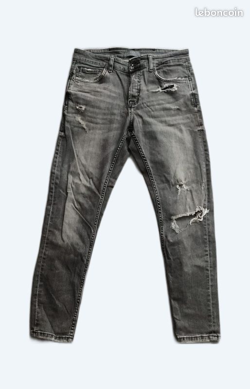 Jeans Celana Jeans Homme Zara Slim Zara Man Biker Jeans Gray Size