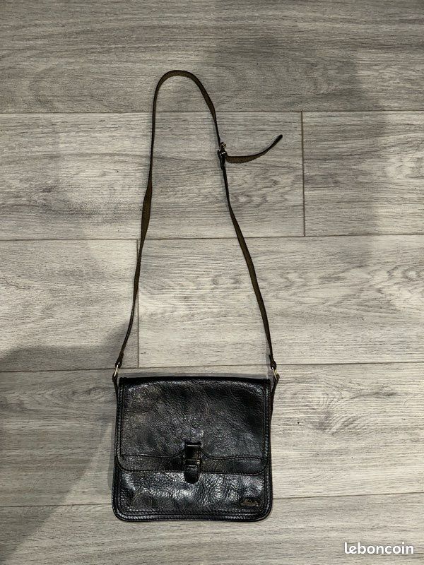 Petit Sac Bandoulière ENNY En Cuir Gris Vintage - Occasion, Style épaule Ou Main