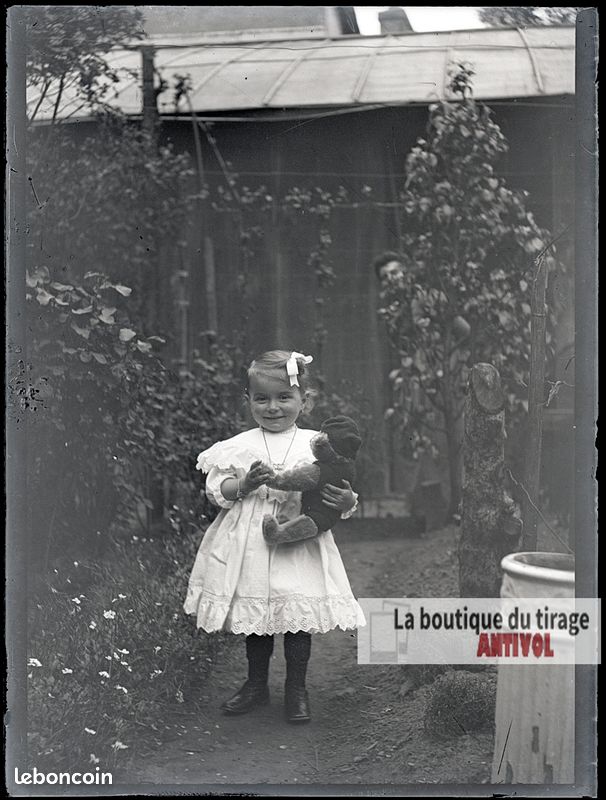 Plaques De Verre - Plaque Verre Photo Ancienne Négatif Noir Et Blanc 13x18 Cm Trois Epis Col Linge 2110981569
