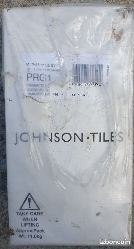 12m2 Carrelage Johnson tiles PRG1 gloss white 15x15 emballé (image 2)