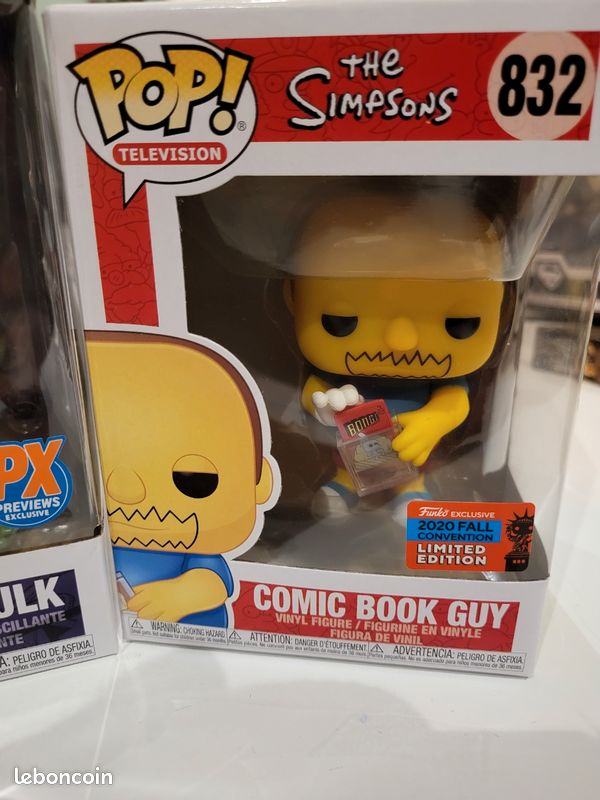 Lot de figurines Funko Pop Neuve Stars Wars Figrin d'An #48 The Simpson Comic Book Guy #832 et Marvel Hulk #840 neuve (image 4)