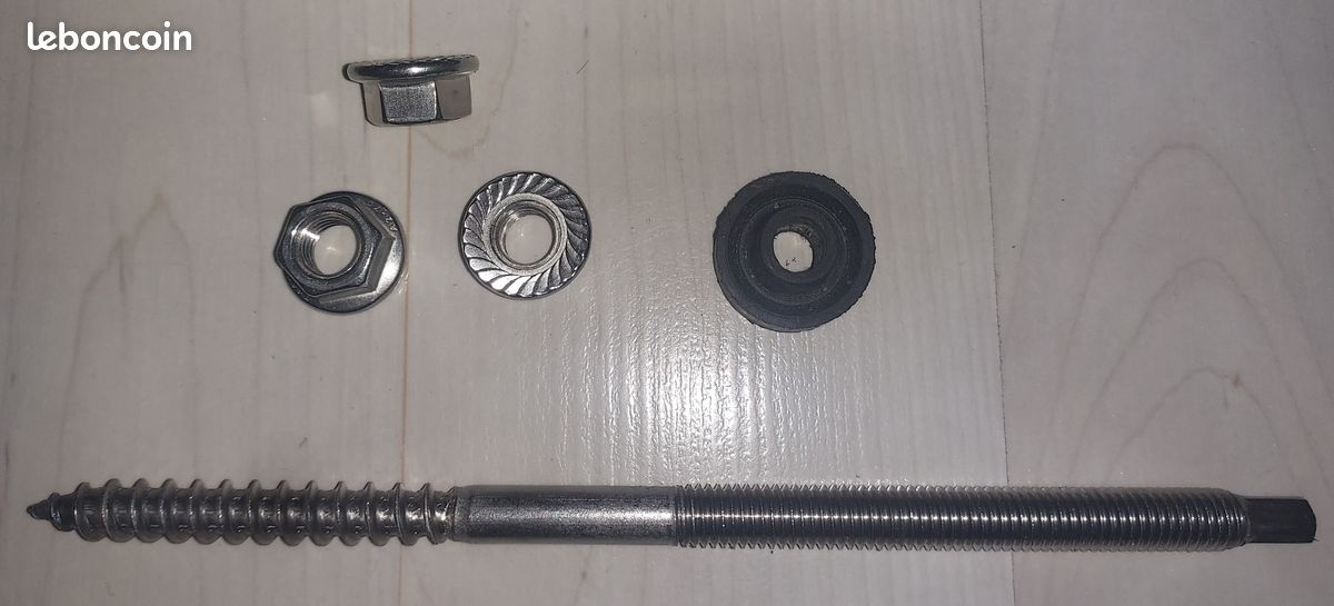 Avoltik Lot De 10 Vis à Double Filetage M10 X 300 Mm Inox - Fixation Panneaux Solaires Avec Joint Et Écrou à Dents