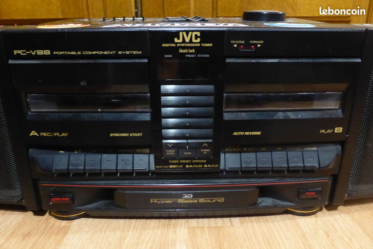JVC PC-V88 Ghettoblaster Radio Cassette Avec Bluetooth – Boombox Vintage Retro