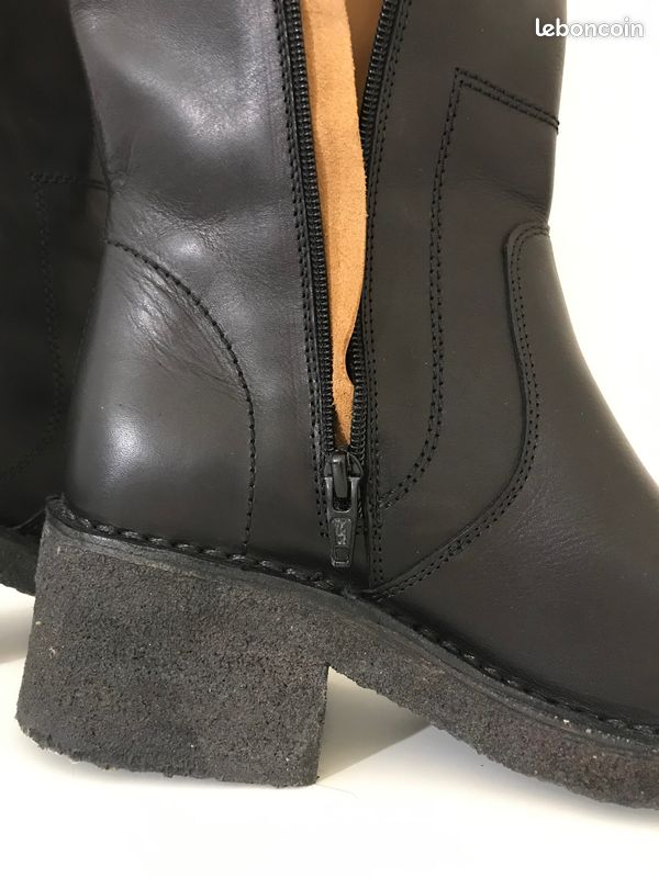 ◊ Perle rare ◊ Superbes bottes hautes cuir neuves A.P.C. Noires – P39 (image 10)