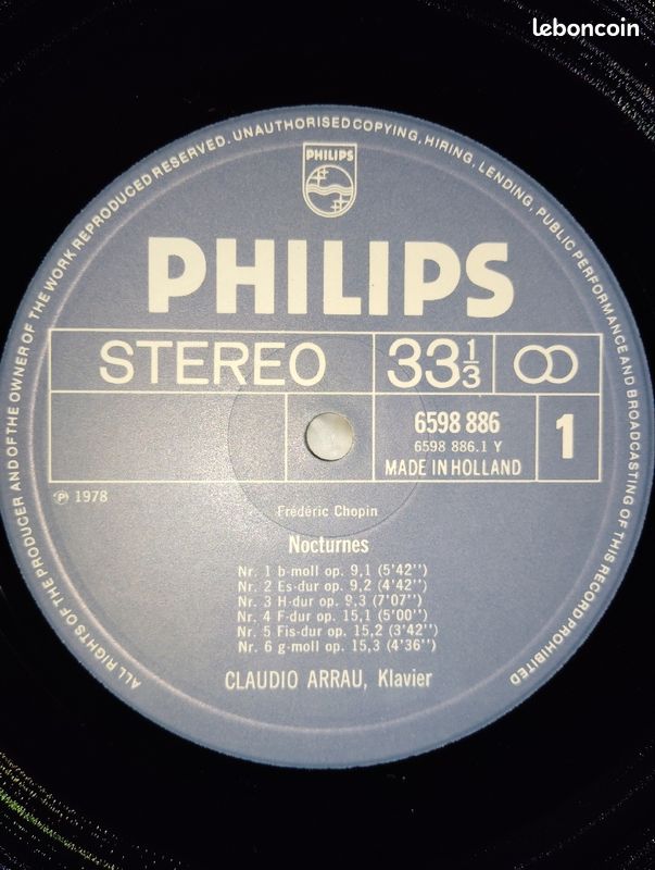 Vinyles - FRÉDÉRIC CHOPIN - les 21 nocturnes / 1978 (image 4)