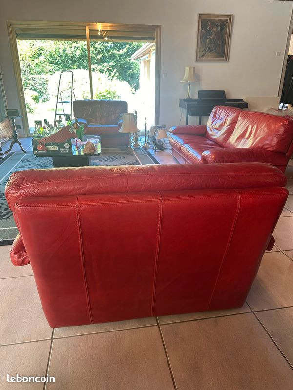 Canapé en cuir et fauteuil (image 3)