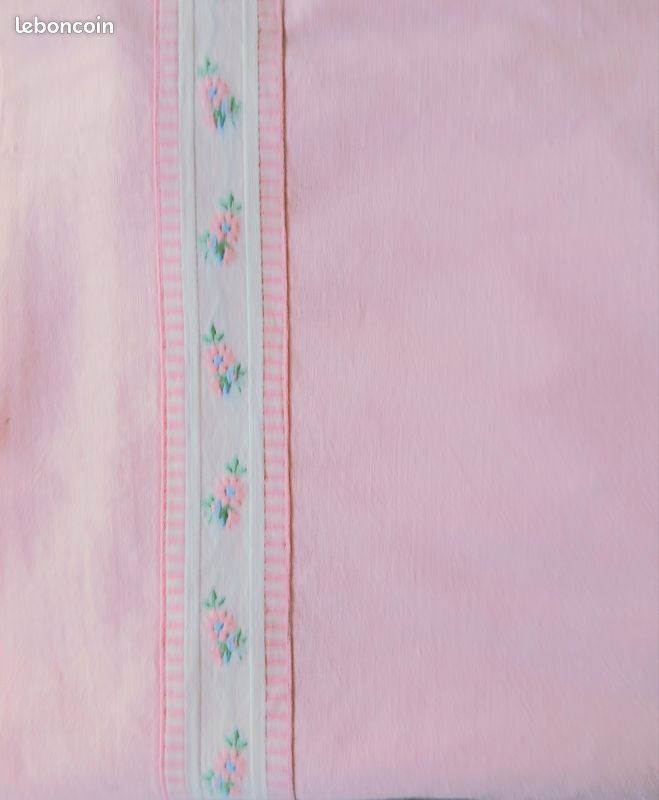 NEUF 1 drap rose 100 % coton 2 p (image 2)
