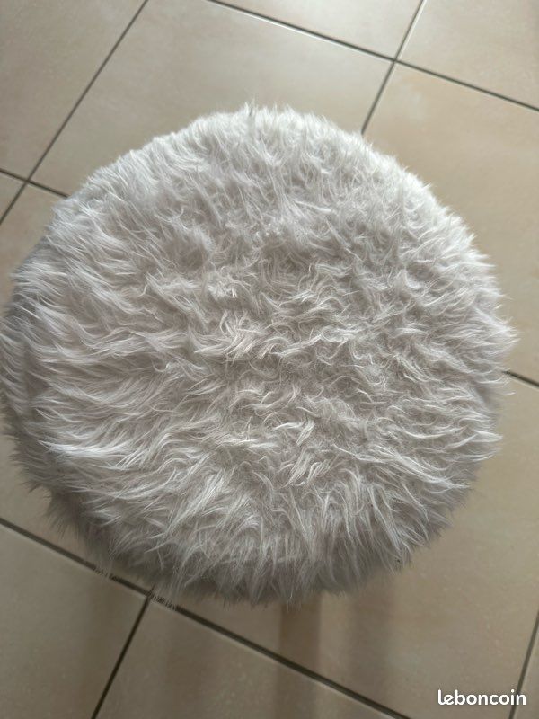 Tabouret bois et blanc (image 2)