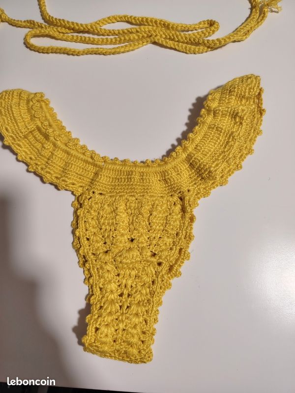 Bikini crochet jaune (image 4)