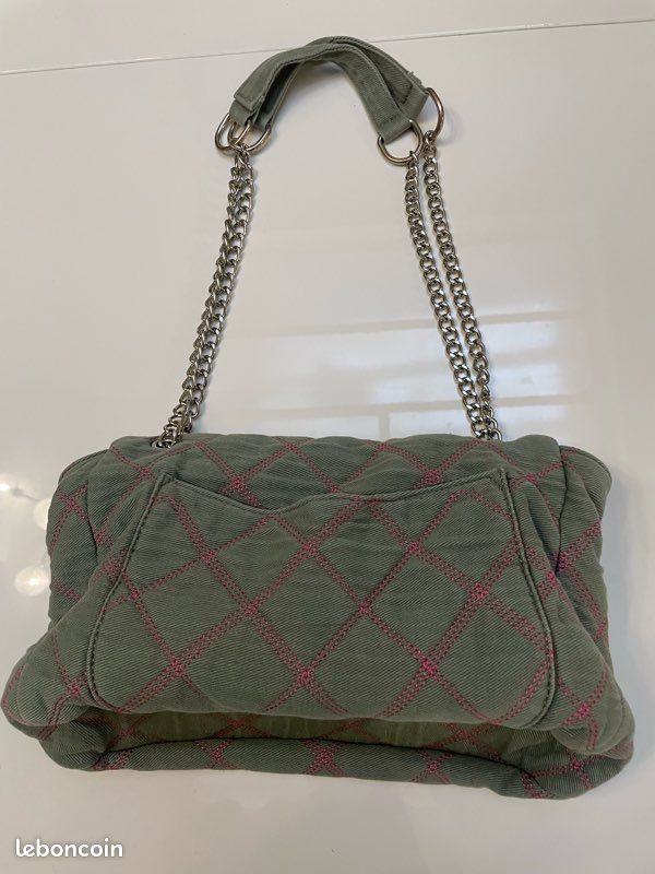 Sac à main en jean vert (image 1)