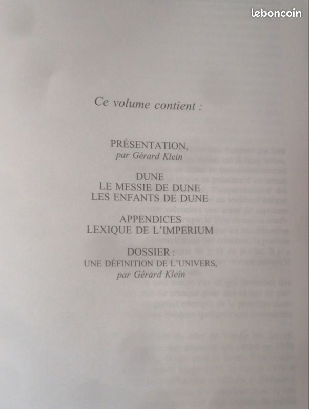 Intégrale DUNE de Franck HERBERT, les 6 livres en 2 volumes COLLECTOR chez Robert Laffont, 82e port inclus voir annonce) (image 4)