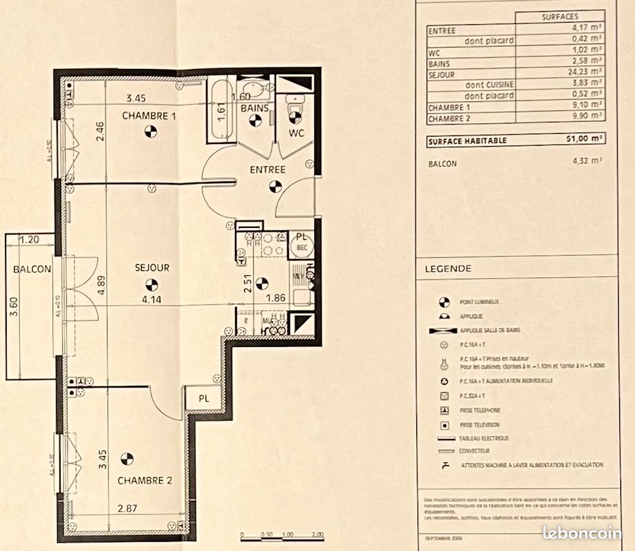 Appartement 3 pièces 51 m² · à Villepinte · 51 m² · 165 000 €