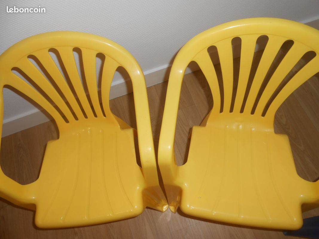 Lot 4 chaises (2 jaunes et 2 bleues), BE ou par lot de 2 (image 2)