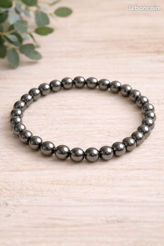 Bracelet Hématite Perles 8mm - Lithothérapie, élastique, Style Bohème