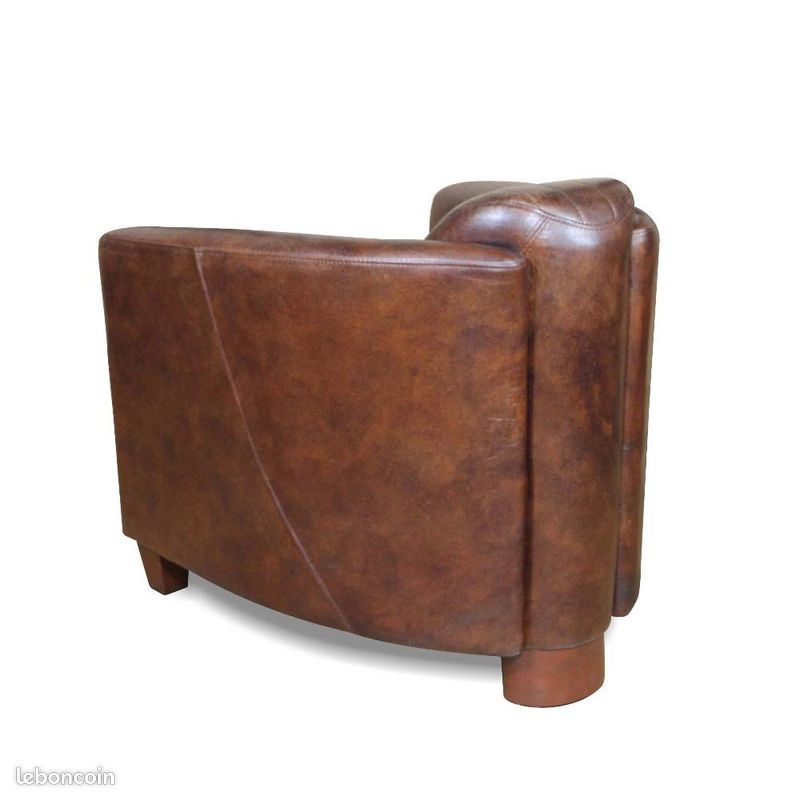 Fauteuil Club cuir Marron (image 3)