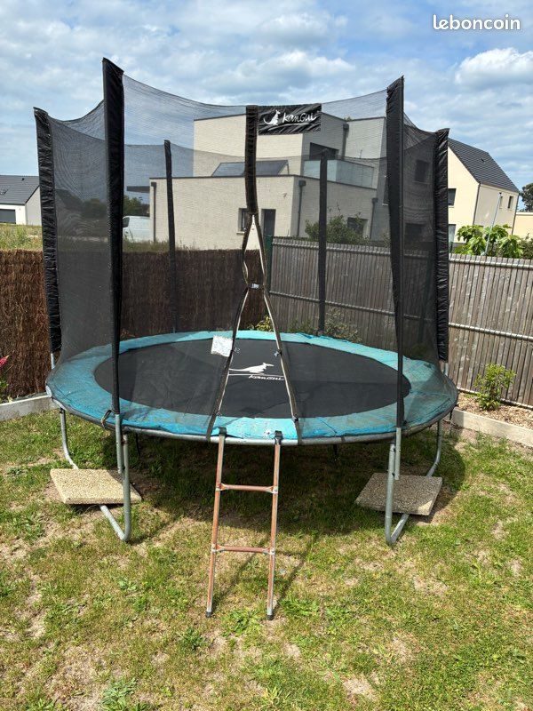 Échelle De Trampoline Pour Enfants Noire Robuste - 2 Marches Larges Antidérapantes En Acier Inoxydable, Accès Sécurisé Pour Trampoline