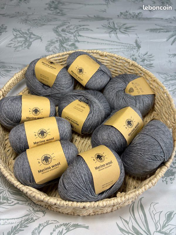 10 Pelotes Laine Mérinos 50% - Jaune Pastel - Fabriqué En France - Neuf