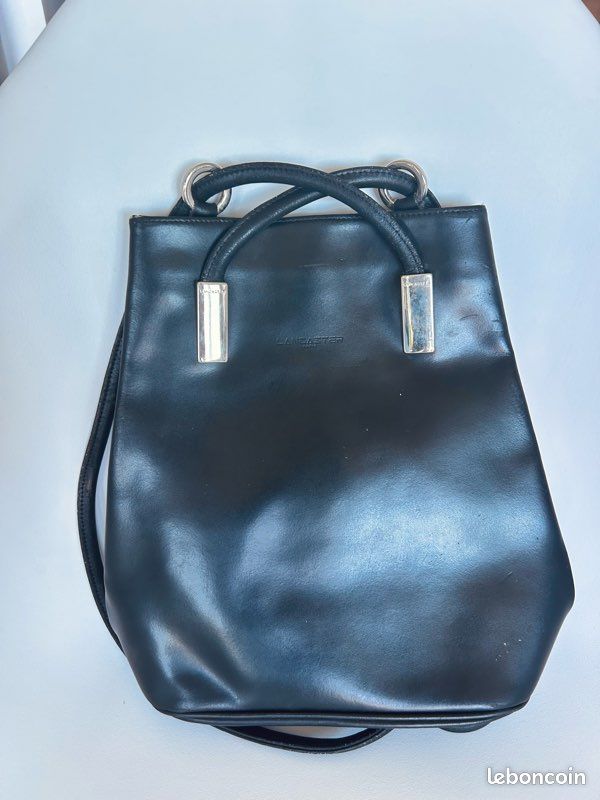 Sac à Dos Vintage Lancaster En Cuir Noir - Petit Modèle - Occasion Bon état