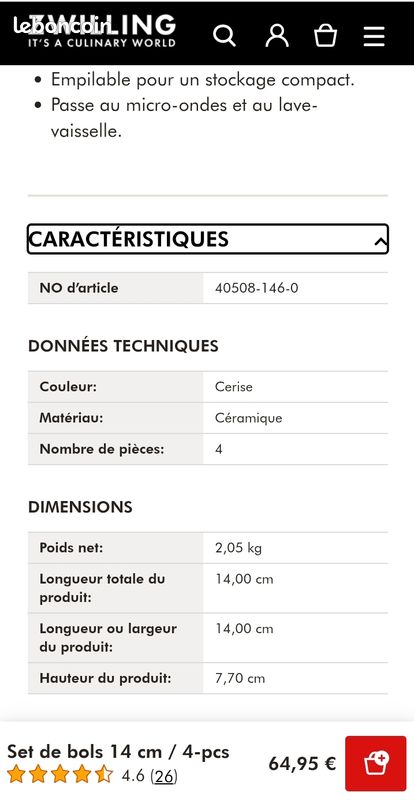 4 bols STAUB en céramique - NEUF (image 5)