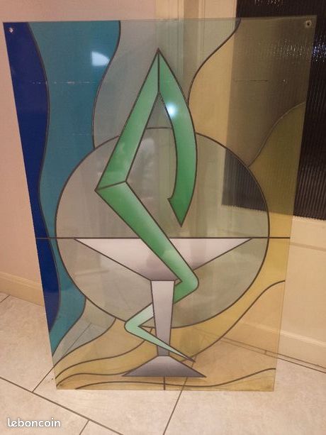 Caducée de pharmacie en vitraux (image 2)