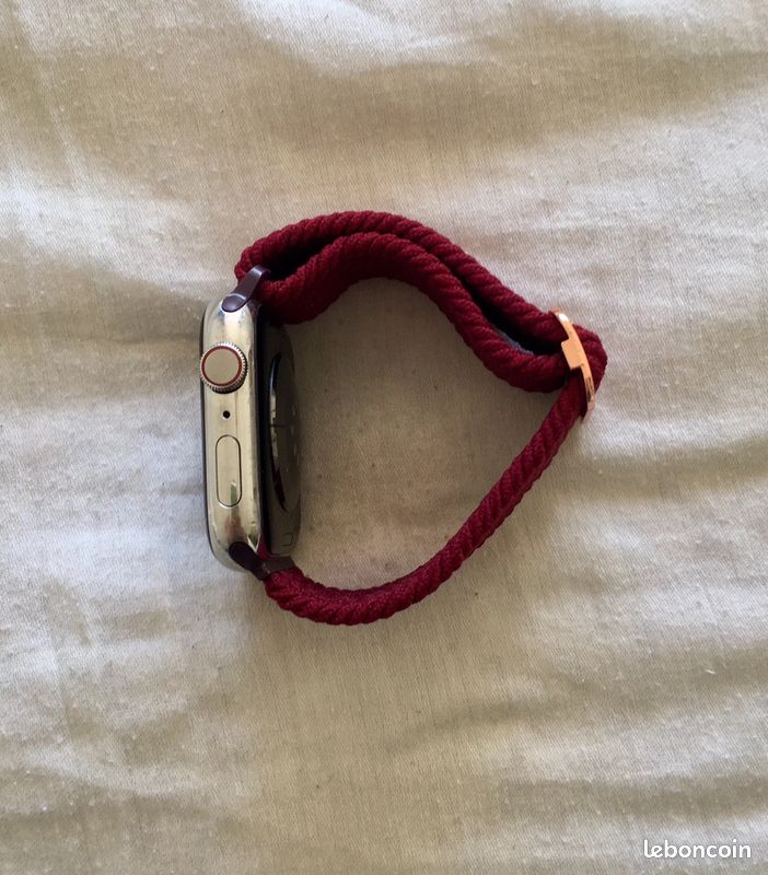 ♥️ Bracelet rouge robuste pour montre connectée Apple Watch élastique 42mm 44mm 45mm SE et Ultra 49mm (image 7)
