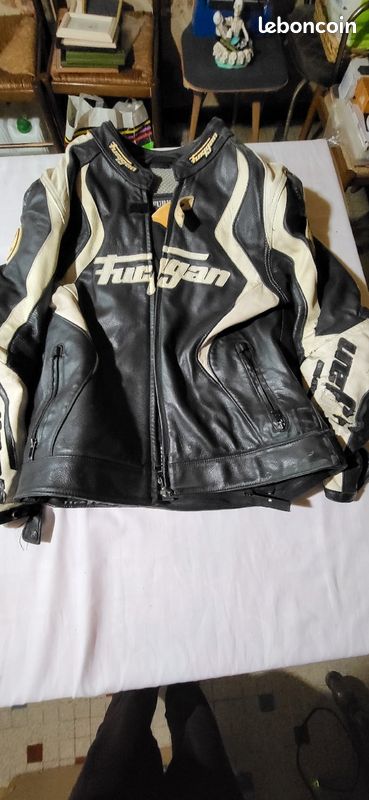 Furygan Blouson Cuir Moto Vintage Homme Occasion Vieux Blouson