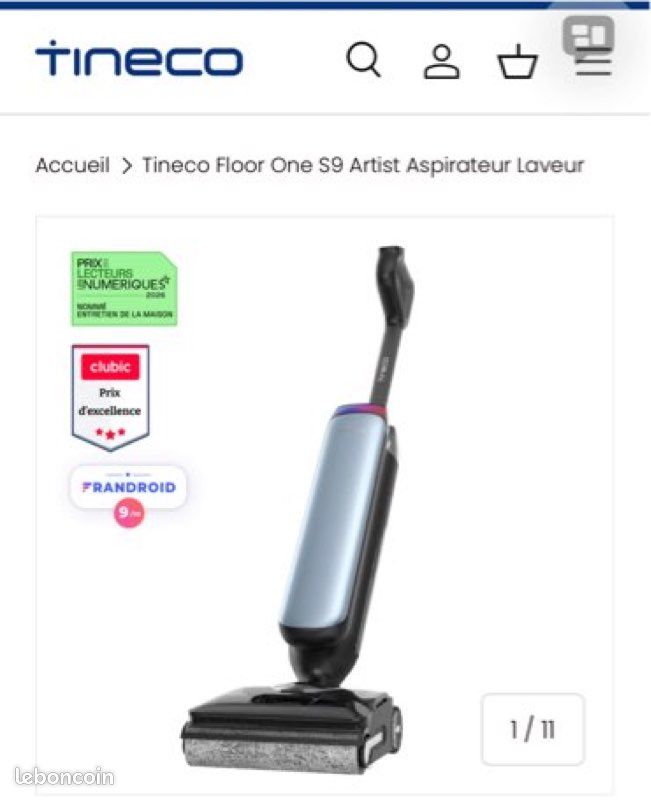 Tineco Floor One S9 Artist Aspi- rateur Laveur (image 1)
