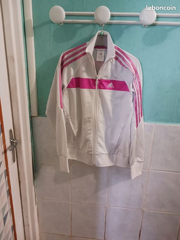 Gilet Adidas blanc et rose 12ans (image 2)