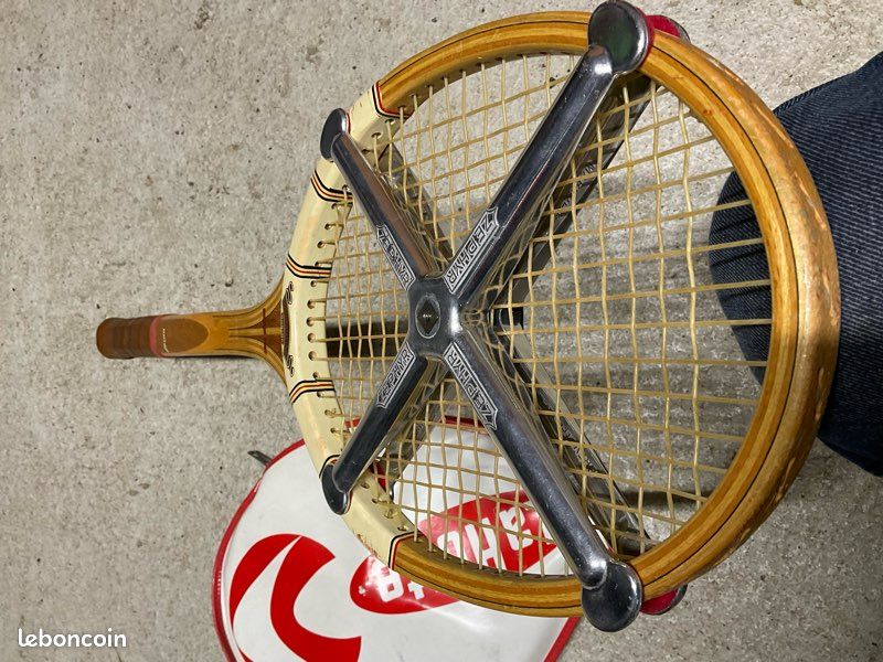 Raquette de tennis en bois Dunlop Maxply Fort vintage avec presse originale - France