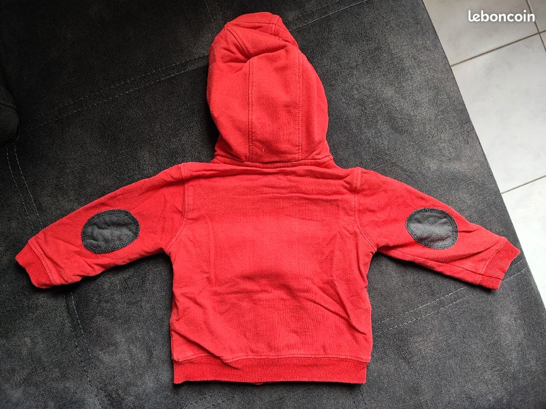 Sweat gilet capuche doublée polaire 6 mois (image 3)