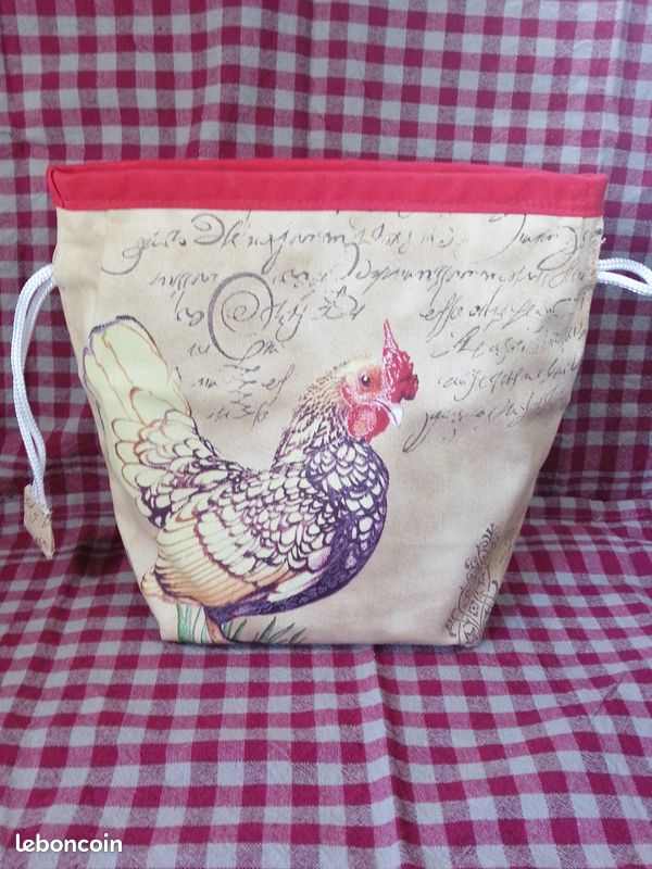 Pochette coq et poule 100% fait main (image 2)