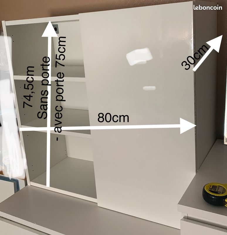 Meuble blanc laqué mural cuisine IKEA (image 8)
