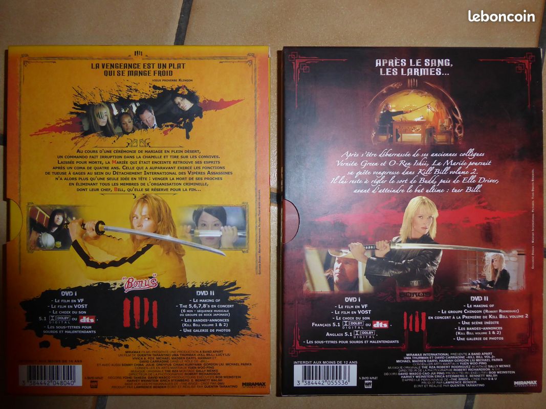 2 DVD KILL BILL 1 et 2 (image 2)