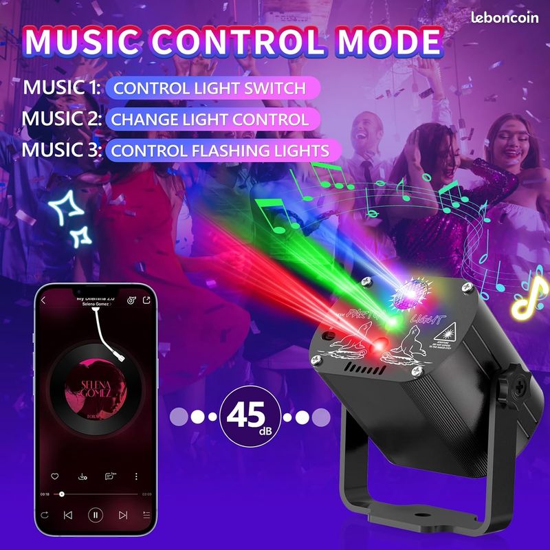 Mini Boule Disco LED Avec Télécommande - 60 Effets Lumineux, Mode Musical, Timer, Pour Fête Anniversaire/mariage