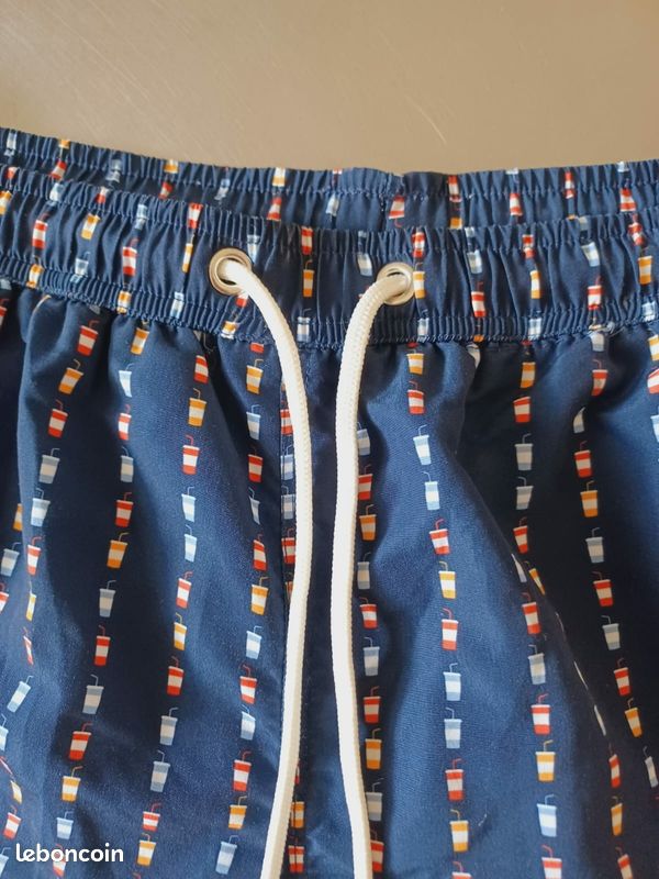Short de bain XL bleu marine verres cocktails (image 3)