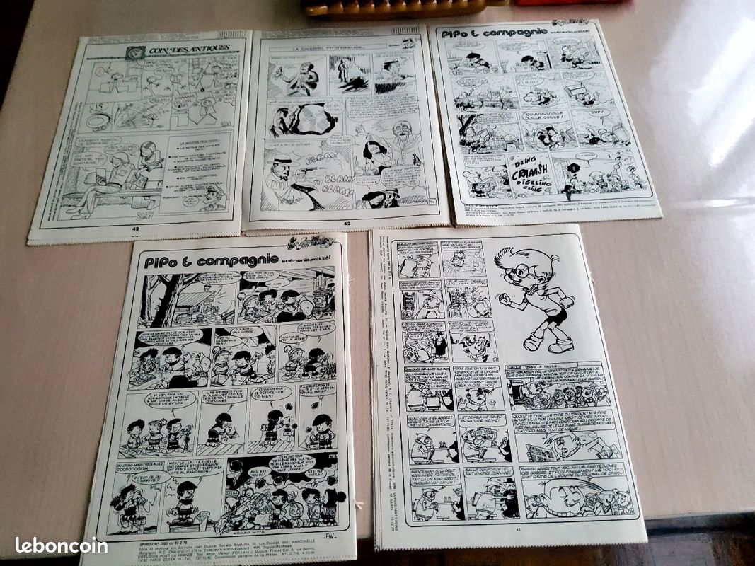 Les suppléments de Spirou. Pignouf et bdscopie. 5 dossiers. Bon état -  Collection