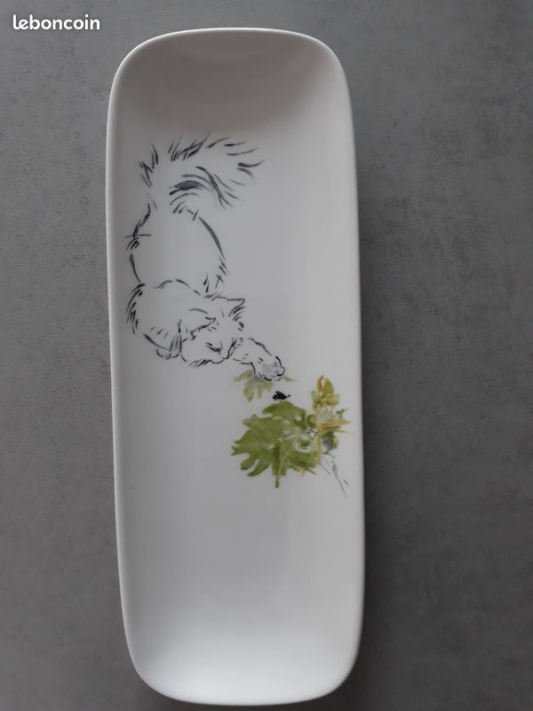 Repose cuillère porcelaine peinte à la main.Modèle unique. 23,5 x 8,5 cm (image 1)